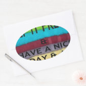 Sticker Ovale Fraîche et propre : éclat de couleur pour un nouve (Enveloppe)