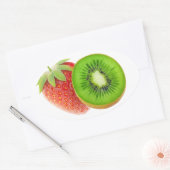 Sticker Ovale Fraise et kiwi (Enveloppe)