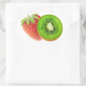 Sticker Ovale Fraise et kiwi (Sac)