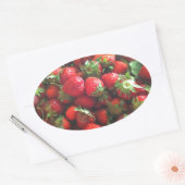 Sticker Ovale Fraises classiques (Enveloppe)