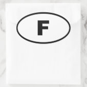 Sticker Ovale France - F - Europe (Sac)