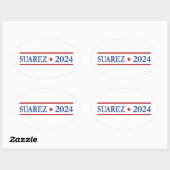 Sticker Ovale Francis Suarez 2024 Président des États-Unis (Feuille)