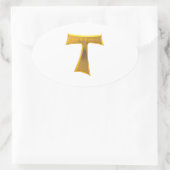 Sticker Ovale Franciscan Tau (Sac)