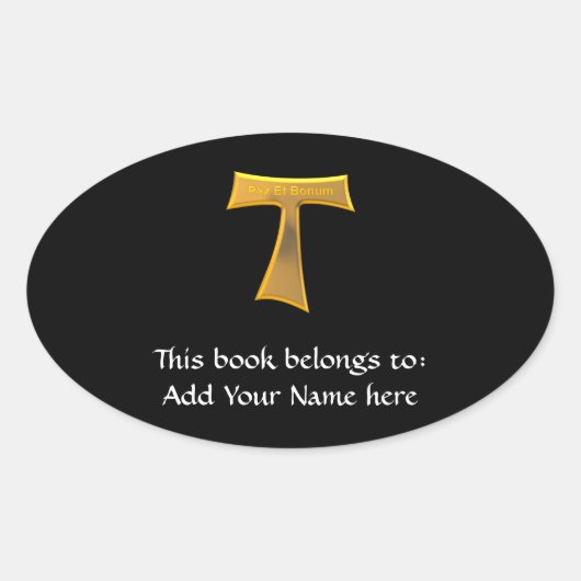 Sticker Ovale Franciscan Tau (Devant)