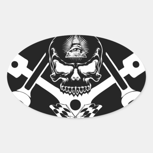 Sticker Ovale Freemason-Widows-Sons-Masonic-Hotrod-Logo-20160407 (Devant)