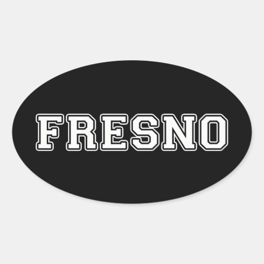 Sticker Ovale Fresno Californie (Devant)