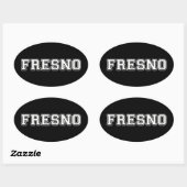 Sticker Ovale Fresno Californie (Feuille)