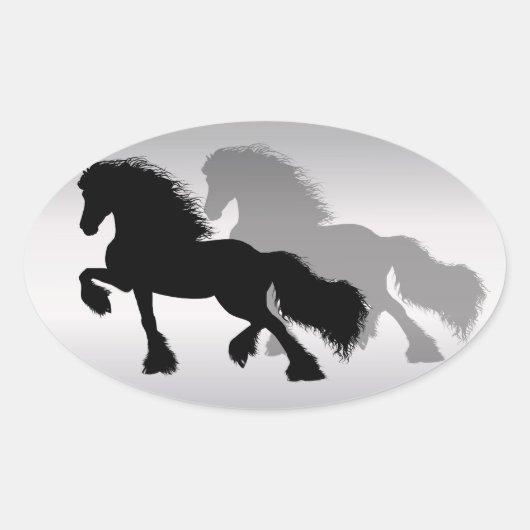 Sticker Ovale Fries Paard (Devant)