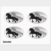 Sticker Ovale Fries Paard (Feuille)