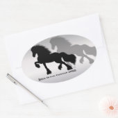 Sticker Ovale Friesian Horse / Fries Paard (Enveloppe)