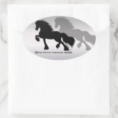 Sticker Ovale Friesian Horse / Fries Paard (Sac)