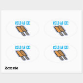 Sticker Ovale Froide Comme La Glace (Feuille)