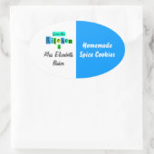 Sticker Ovale From the Kitchen of Retro Blue Green Canning (Sac)