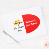 Sticker Ovale From the Kitchen of Retro Red Yellow Canning (Enveloppe)