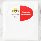 Sticker Ovale From the Kitchen of Retro Red Yellow Canning (Sac)