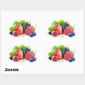 Sticker Ovale Fruits frais (Feuille)