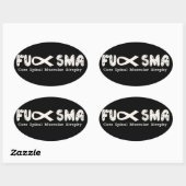 Sticker Ovale Fu SMA Sensibilisation au ruban crème (Feuille)