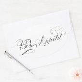 Sticker Ovale Fun Bon Appetit Fancy Cursive Script for Foodies (Enveloppe)
