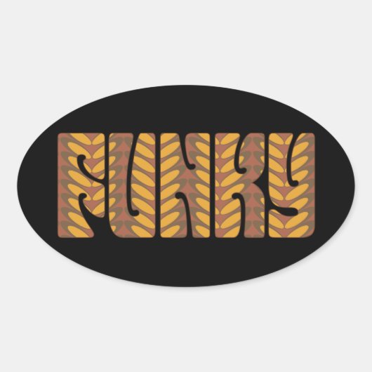 Sticker Ovale Funky (en marron) (Devant)