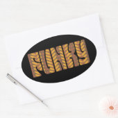 Sticker Ovale Funky (en marron) (Enveloppe)