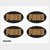 Sticker Ovale Funky (en marron) (Feuille)