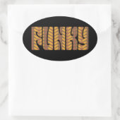 Sticker Ovale Funky (en marron) (Sac)