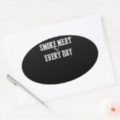 Sticker Ovale Funny Bbq Smoker Accessoire Pitmaster Papa Grillin (Enveloppe)