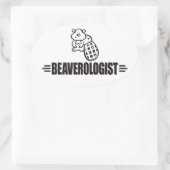 Sticker Ovale Funny Beaver (Sac)