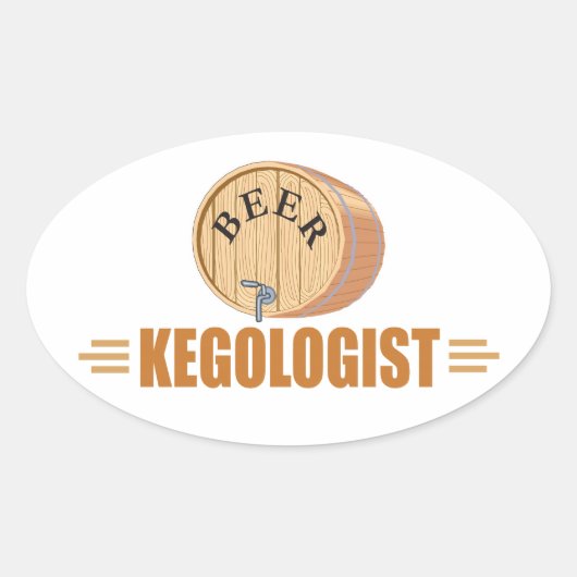 Sticker Ovale Funny Beer Keg (Devant)