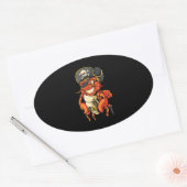 Sticker Ovale Funny Capitaine Homard Pirate Jolly roger Crustace (Enveloppe)