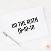 Sticker Ovale funny Math Teacher Humor Meme Pun (Enveloppe)