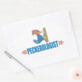 Sticker Ovale Funny Oiseau Pic (Enveloppe)