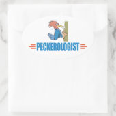 Sticker Ovale Funny Oiseau Pic (Sac)
