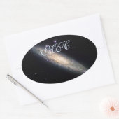 Sticker Ovale Galaxie spirale paraphée - NGC 253 (Enveloppe)