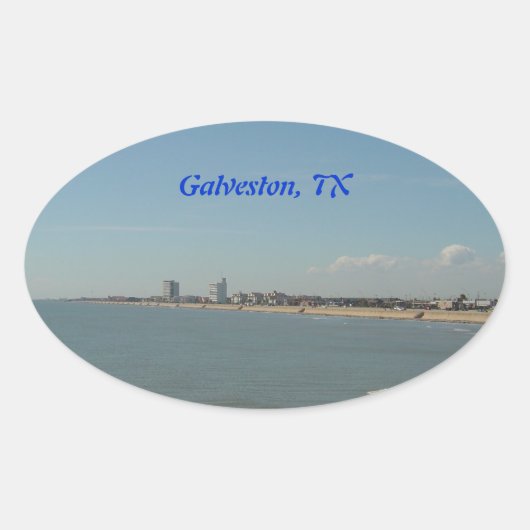 Sticker Ovale Galveston Island, Texas (Devant)