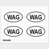 Sticker Ovale Gambie "WAG" (Feuille)