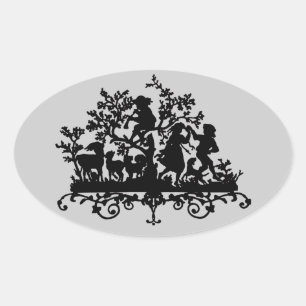 Sticker Ovale Garden Party Avec Enfants Danse