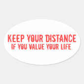 Sticker Ovale garder votre distance (Devant)