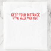 Sticker Ovale garder votre distance (Sac)