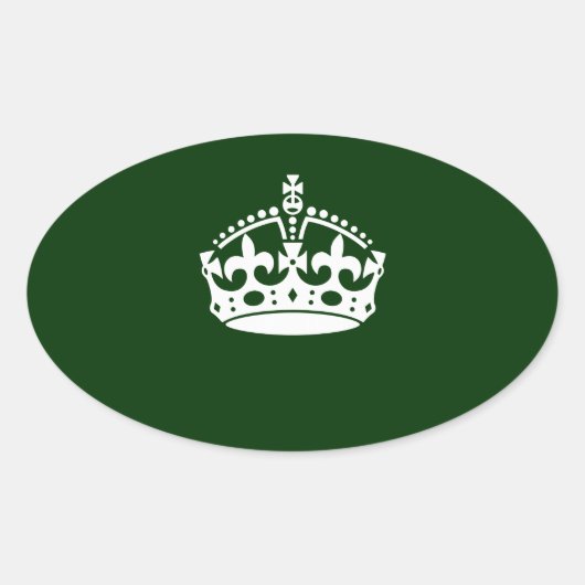 Sticker Ovale GARDEZ LA COURONNE CALME sur la personnaliser de (Devant)