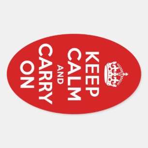 Sticker Ovale Gardez le calme et continuez