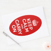 Sticker Ovale Gardez le calme et continuez (Enveloppe)