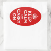 Sticker Ovale Gardez le calme et continuez (Sac)