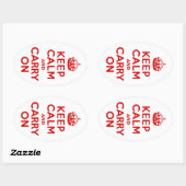 Sticker Ovale Gardez le calme et continuez (Feuille)