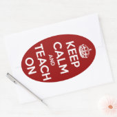 Sticker Ovale Gardez le calme et l'enseignez sur les (Enveloppe)