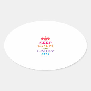 Sticker Ovale GARDEZ LE CALME ET PORTEZ-VOUS SUR Multicolore