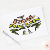 Sticker Ovale Gardez-le réel : Art Kaleidoscope Impression/Graph (Enveloppe)