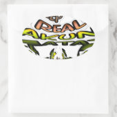 Sticker Ovale Gardez-le réel : Art Kaleidoscope Impression/Graph (Sac)