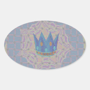 Sticker Ovale Gardez-le simple : Pastel Royal Clarity Motif Art