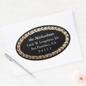 Sticker Ovale Garland doré Élégant Oval (Enveloppe)